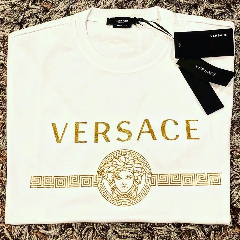 Men’s Versace Classic White and Gold T-Shirt